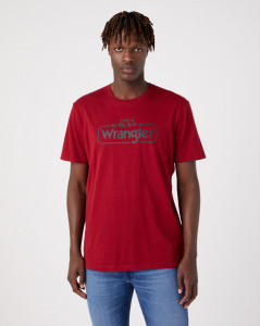 Pánské tričko s krátkým rukávem Wrangler WRANGLER TEE RHUBARB RED