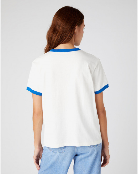 detail Dámské tričko s krátkým rukávem Wrangler 75TH ANNI RINGER TEE WRANGLER BLUE