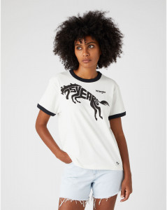 Dámské tričko s krátkým rukávem Wrangler 75TH ANNI RINGER TEE BLACK BEAUTY