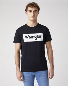 Pánské tričko s krátkým rukávem Wrangler SS BOX LOGO TEE BLACK