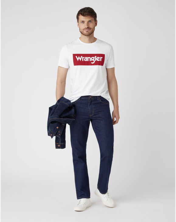 detail Pánské tričko s krátkým rukávem Wrangler SS BOX LOGO TEE WHITE