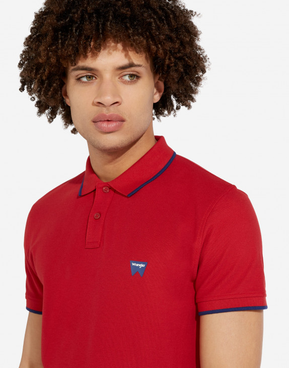 detail SS PIQUE POLO RED