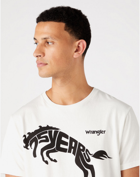 detail Pánské tričko s krátkým rukávem Wrangler 75TH ANNI TEE SNOW WHITE