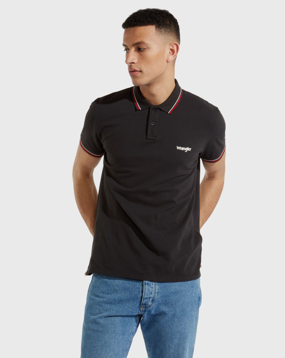 detail PIQUE POLO FADED BLACK