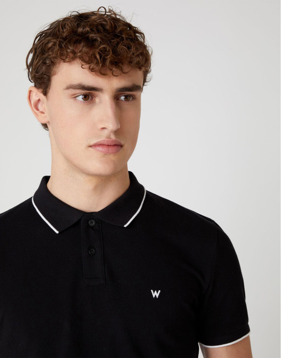 detail Pánské polo tričko Wrangler SS POLO TEE BLACK