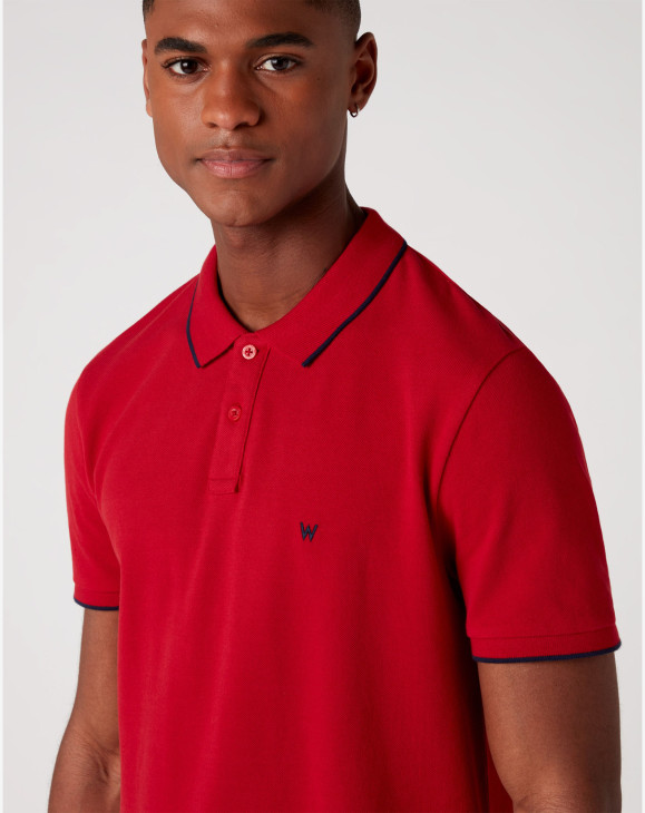 detail Pánské polo tričko Wrangler SS POLO TEE RED