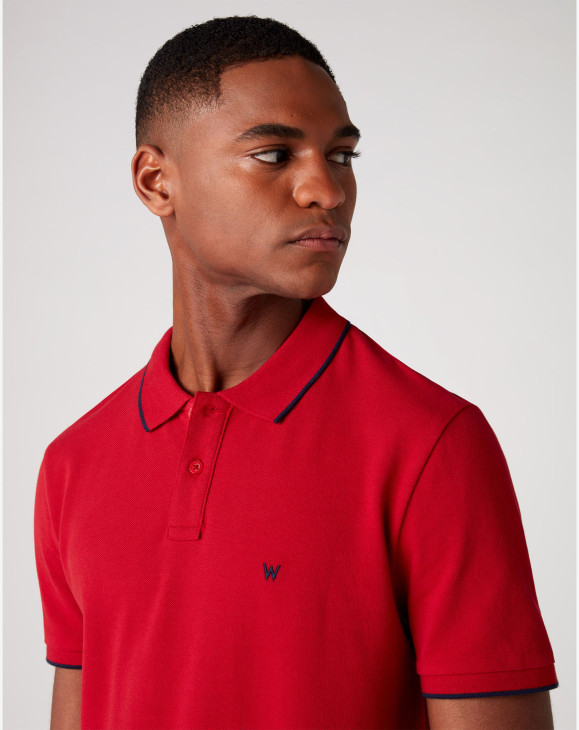 detail Pánské polo tričko Wrangler SS POLO TEE RED