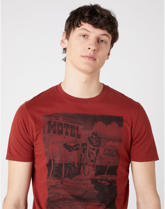 detail SS MOTEL TEE RUSTY BROWN