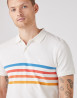 náhled Pánské polo tričko Wrangler STRIPE BLOCK POLO OFF WHITE