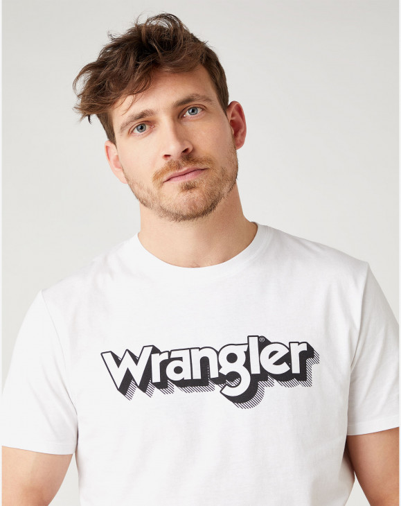 detail Pánské tričko s krátkým rukávem Wrangler SS LOGO TEE WHITE bílé