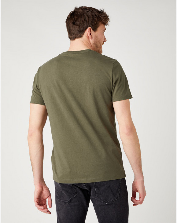 detail Pánské tričko s krátkým rukávem Wrangler SS LOGO TEE IVY GREEN zelené