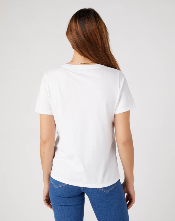 detail Dámské tričko s krátkým rukávem Wrangler REGULAR TEE TRUE WHITE