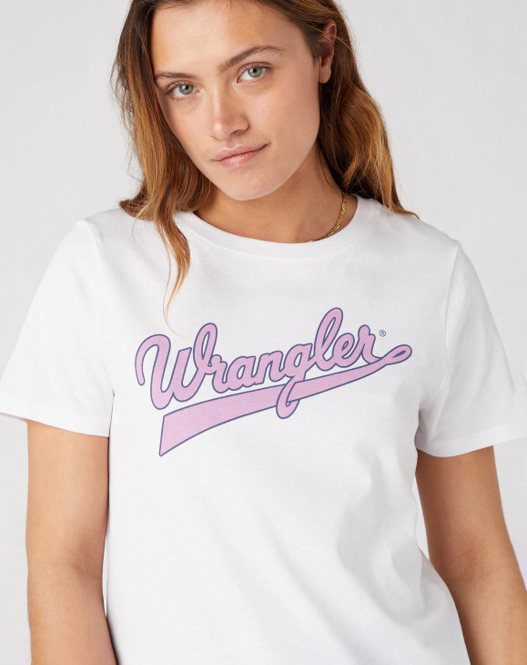 detail Dámské tričko s krátkým rukávem Wrangler REGULAR TEE TRUE WHITE