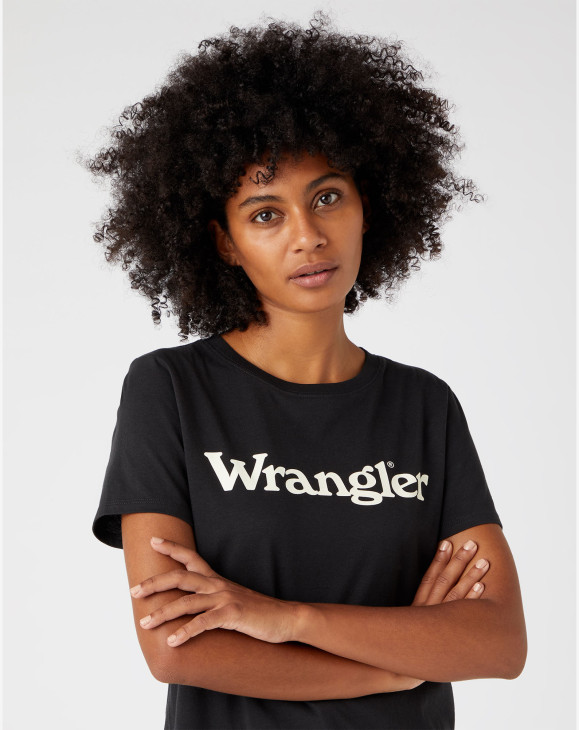 detail Dámské tričko s krátkým rukávem Wrangler REGULAR TEE FADED BLACK