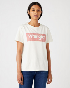 Dámské tričko s krátkým rukávem Wrangler BOX LOGO TEE VANILLA ICE