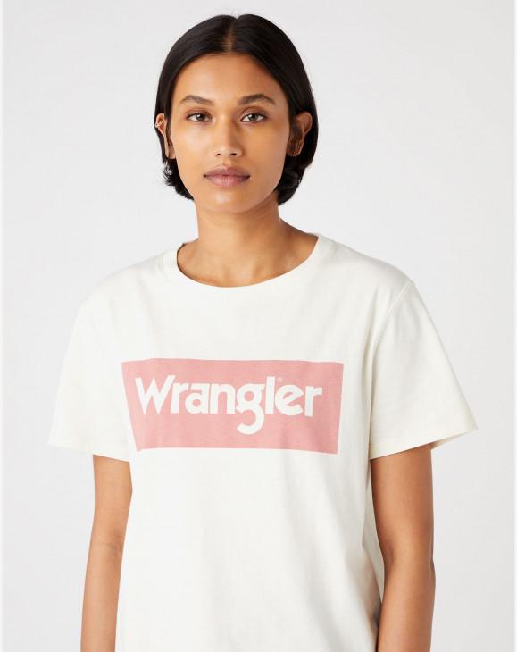 detail Dámské tričko s krátkým rukávem Wrangler BOX LOGO TEE VANILLA ICE