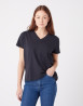 náhled Dámské tričko s krátkým rukávem Wrangler SIGN OFF VNECK TEE FADED BLACK