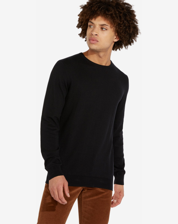 detail Pánský svetr Wrangler CREWNECK KNIT BLACK