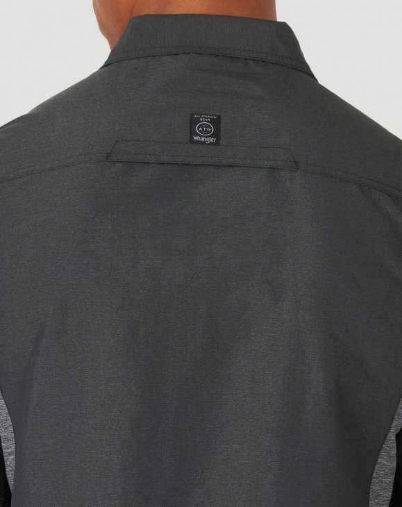 detail Pánská košile Wrangler MIX MATERIAL SHIRT BLACK