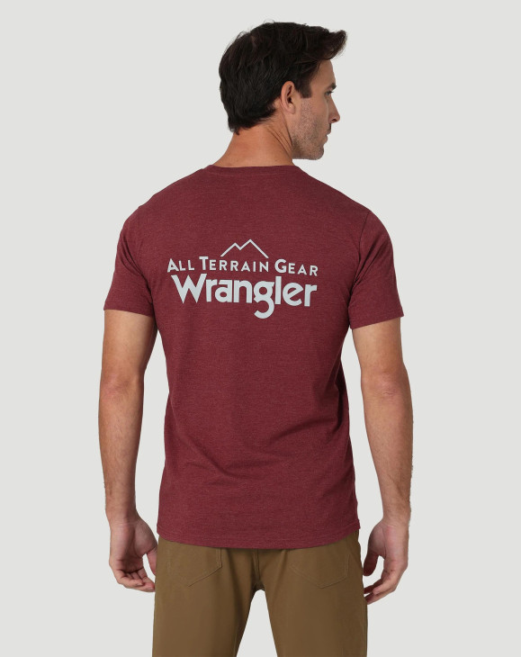 detail Pánské tričko s krátkým rukávem Wrangler LOGO TEE BURGUNDY